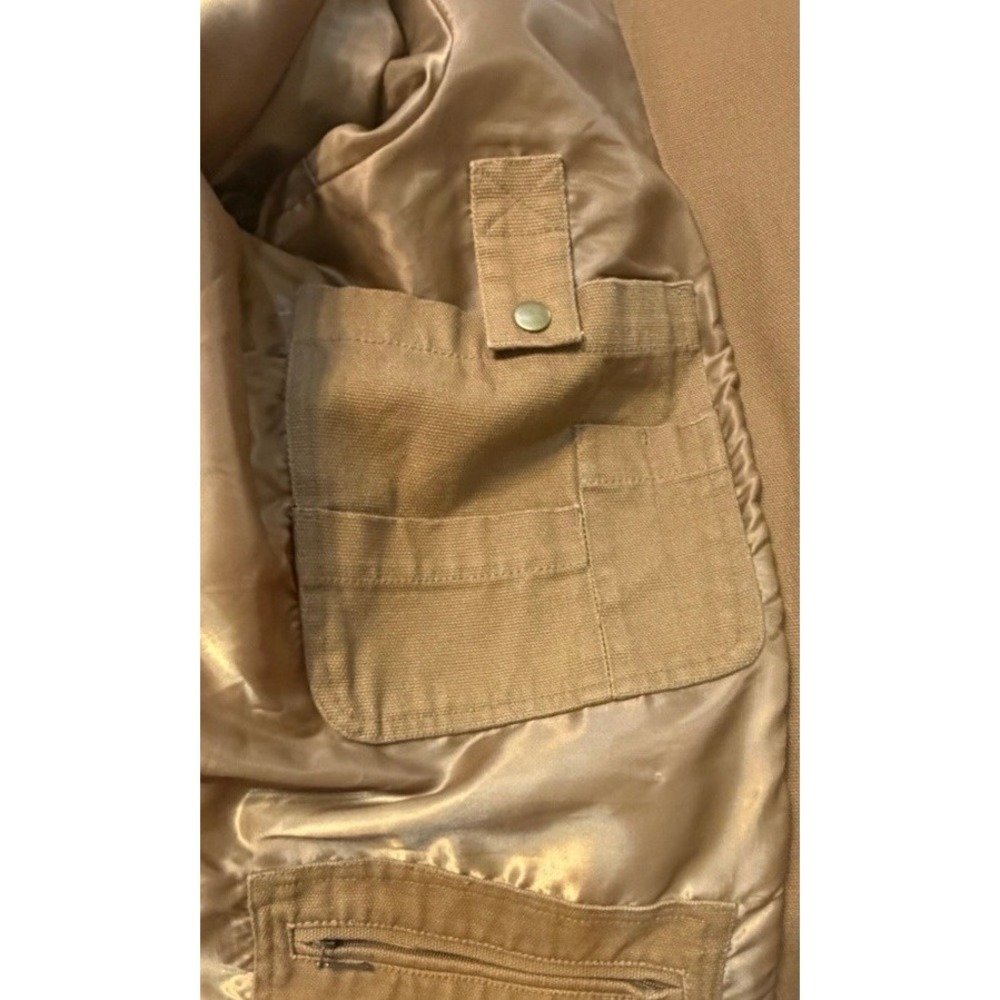 Duluth Trading Brown Canvas Workwear Blazer Jacket L Utility Chore Coat - Picture 5 of 5